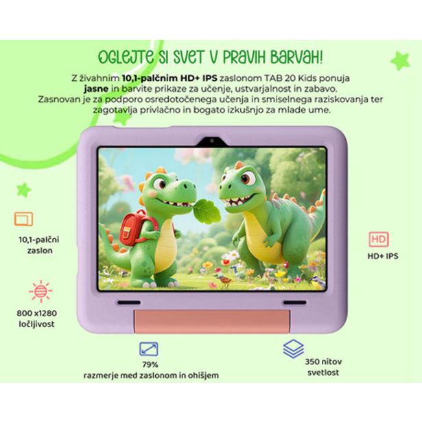 TABLIČNI RAČUNALNIK BLACKVIEW TAB 20 KIDS 10.1" GEMINI AI 2.0, 4GB+64GB