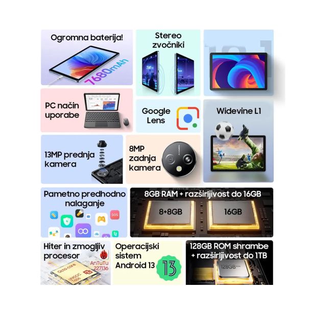 TABLIČNI RAČUNALNIK BLACKVIEW TAB 80, MODER