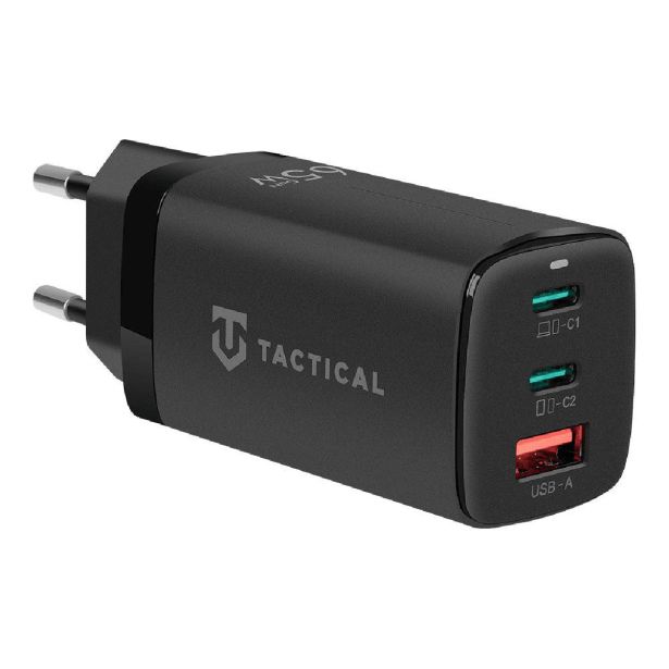 TACTICAL ADAPTER HIŠNI POLNILEC FLASHBANG GUN QC 65W VHOD 1X USB A IN 2X TYPE C - ORIGINAL (EU BLISTER) ČRN