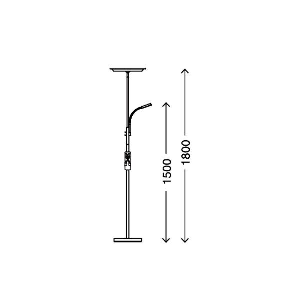 TALNA SVETILKA PRISMA FLOOR 28W+3.5W LED MAT NIKELJ, KVADRATNA