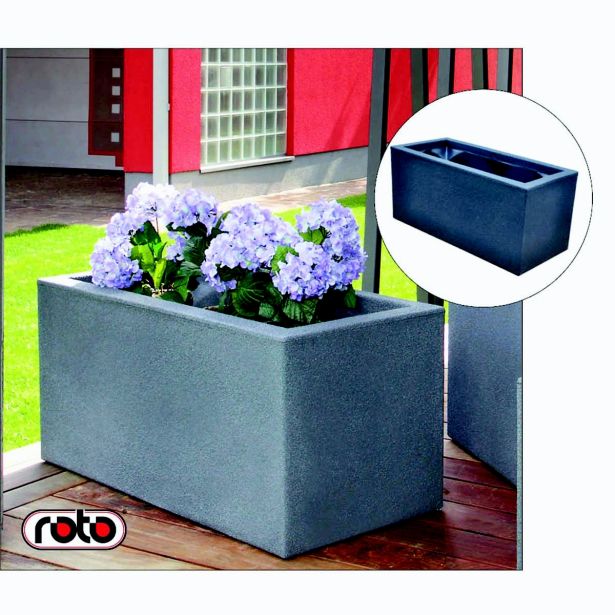 PE ZUNANJE KORITO ROTO TANGO L GRANIT 111.5X46X46 CM