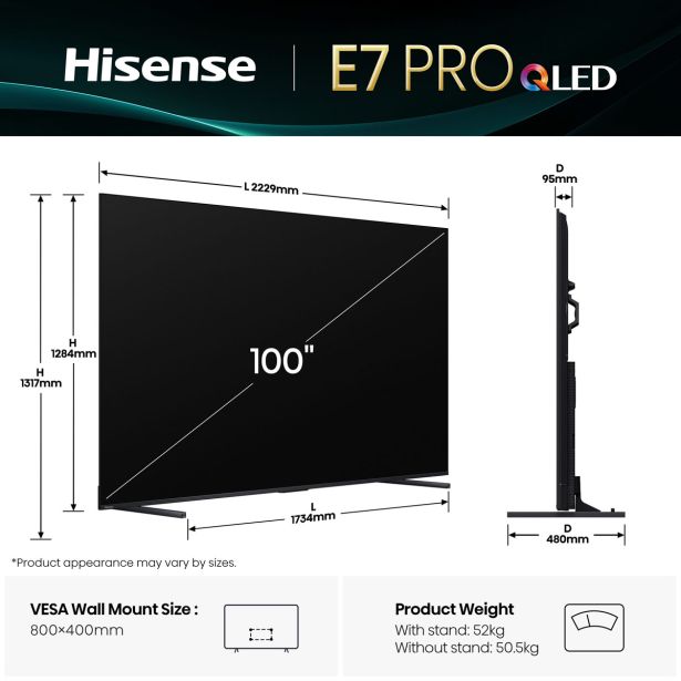 TELEVIZOR HISENSE 100E7Q PRO