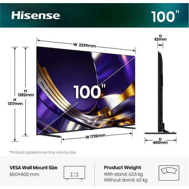 TELEVIZOR HISENSE 100U7S PRO MINILED