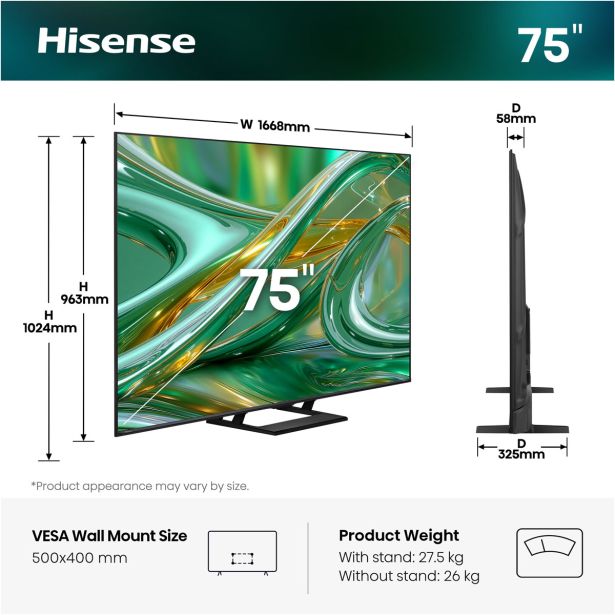 TELEVIZOR HISENSE 75E8S MINILED