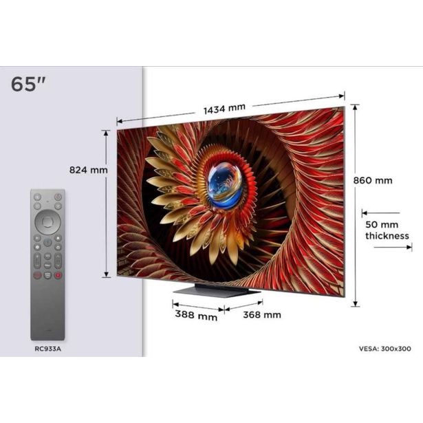 TELEVIZOR TCL 4K QD-MINI LED HDR 65C81K BANG & OLUFSEN