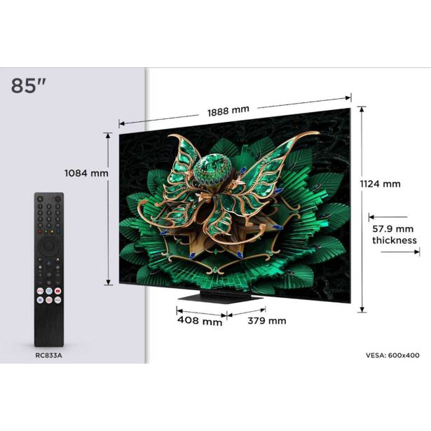 TELEVIZOR TCL 4K QD-MINI LED HDR 85C71K BANG & OLUFSEN