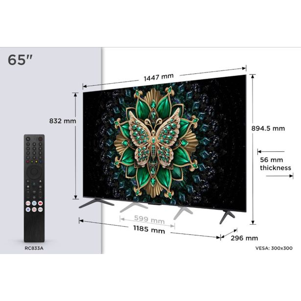 TELEVIZOR TCL 4K QD-MINI LED TV 65C61K ONKYO ZVOK Z DOLBY ATMOS