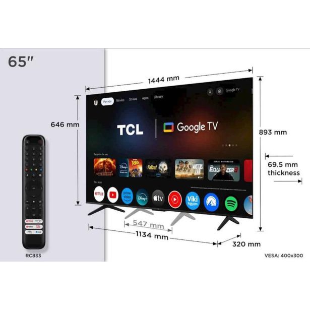 TELEVIZOR TCL 4K QLED TV 65P71K GOOGLE DOLBY VISION & ATMOS