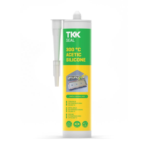 TEMPERATURNO OBSTOJNA SILIKONSKA TESNILNA MASA 330 ML RDEČA.