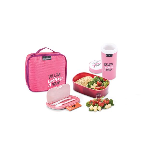 TERMO STEKLENICA, POSODA ROSMARINO PRENOSNI TERMO SET ZA HRANO IN PIJAČO ROZA