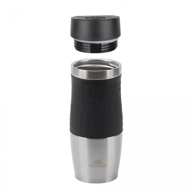 TERMO LONČEK RIVACASE 0,38L ČRNO SIV