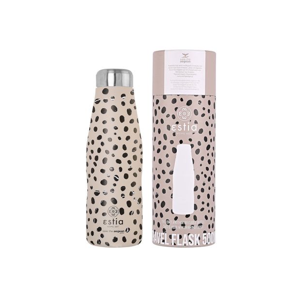 TERMO STEKLENICA, POSODA ESTIA 500 ML LEOPARD TAUPE POTOVALNA STEKLENIČKA