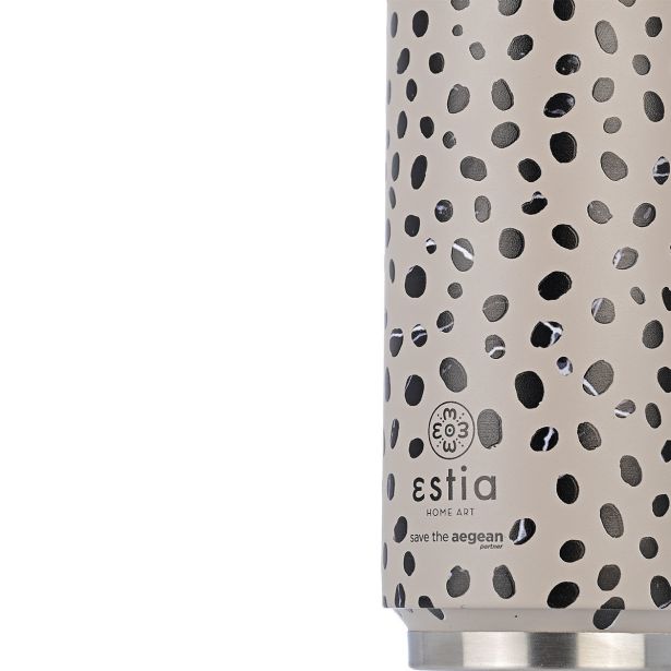 TERMO STEKLENICA, POSODA ESTIA 500 ML LEOPARD TAUPE Z NASTAVKOM ZA PITJE
