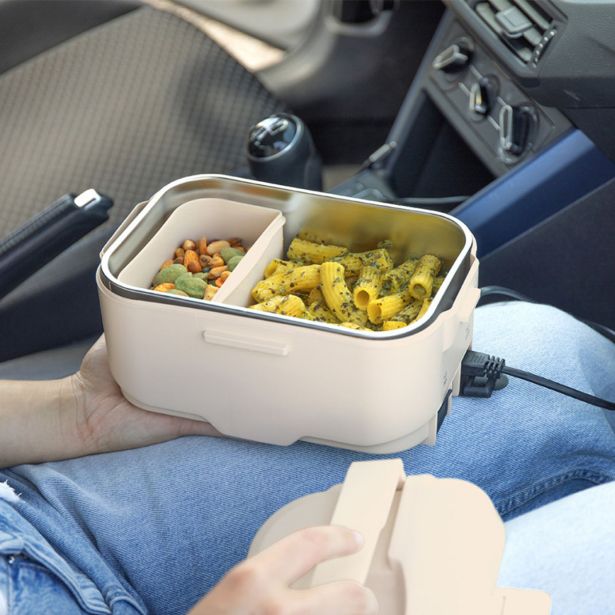 TERMO STEKLENICA, POSODA LIVOO ZA HRANO LUNCH BOX ELEKTRIČNA GRELNA BEŽ