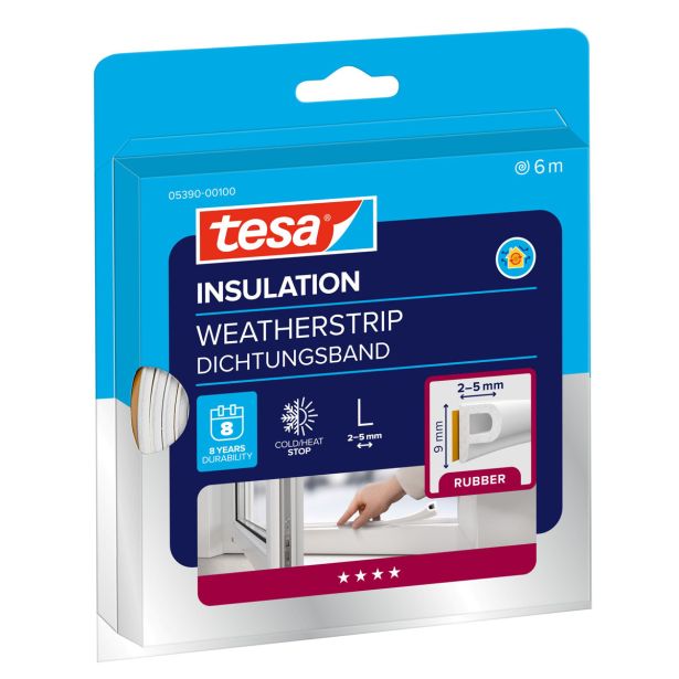 TESNILNI LEPILNI TRAK TESA TESNILO GUMA, P-PROFIL 5MM, BELO 6 M X 9 MM