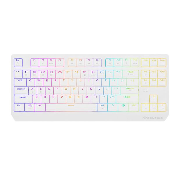 TIPKOVNICA GENESIS THOR 230 TKL GAMING BREZŽIČNA BELA