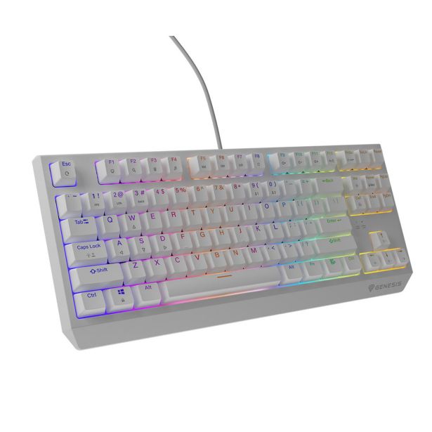 TIPKOVNICA GENESIS THOR 230 TKL GAMING ŽIČNA BELA