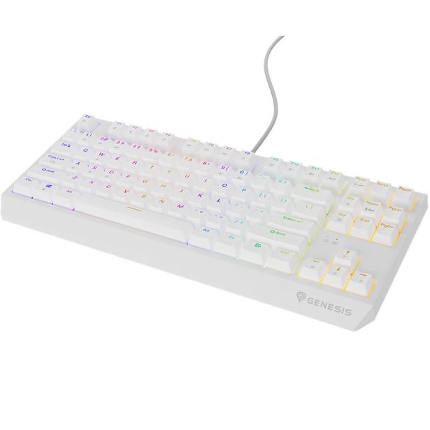 TIPKOVNICA GENESIS THOR 230 TKL GAMING ŽIČNA BELA