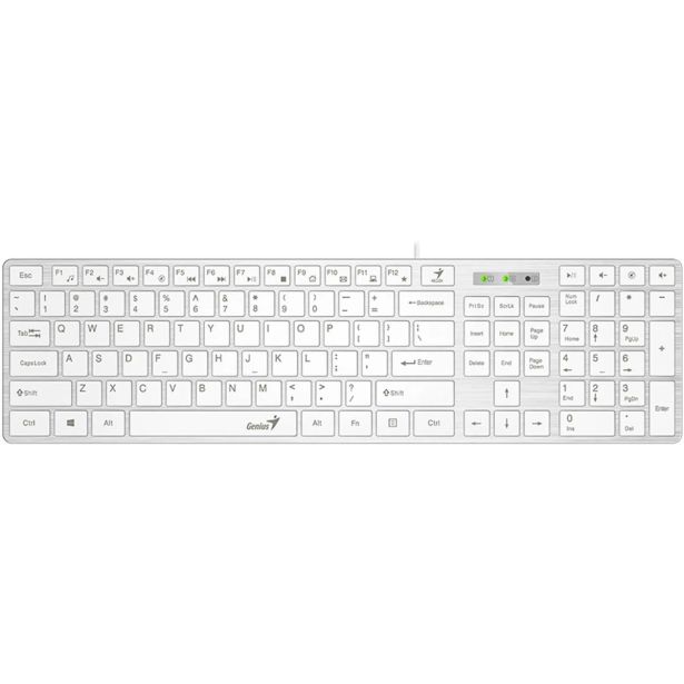 TIPKOVNICA GENIUS SLIMSTAR 126 USB BELA