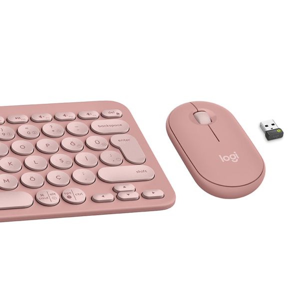 TIPKOVNICA LOGITECH PEBBLE COMBO, ROZA