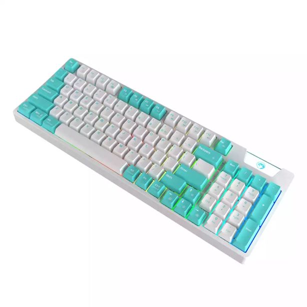 TIPKOVNICA MARVO KG972W RGB BREZŽIČNA MEHANSKA, BELO-MODRA