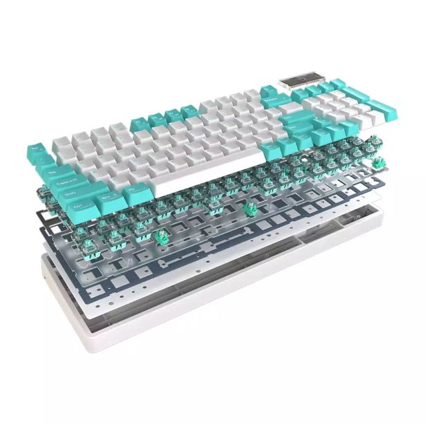 TIPKOVNICA MARVO KG972W RGB BREZŽIČNA MEHANSKA, BELO-MODRA