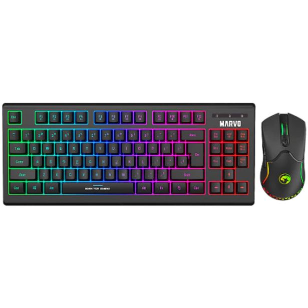 TIPKOVNICA MARVO KW516 TIPKOVNICA & MIŠKA BREZŽIČNA RGB TKL