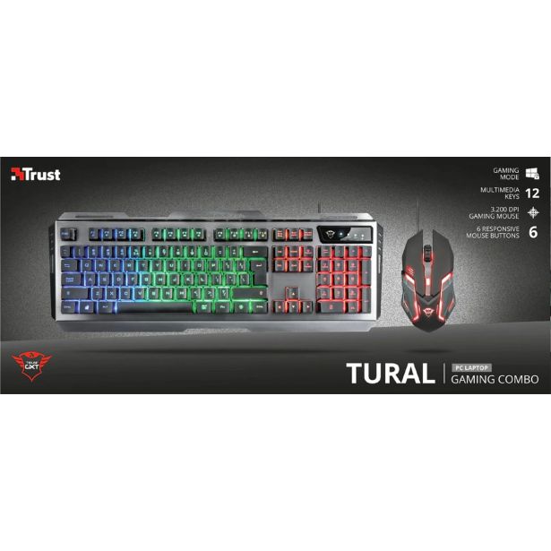 TIPKOVNICA + MIŠKA TRUST GXT 845 TURAL GAMING SET