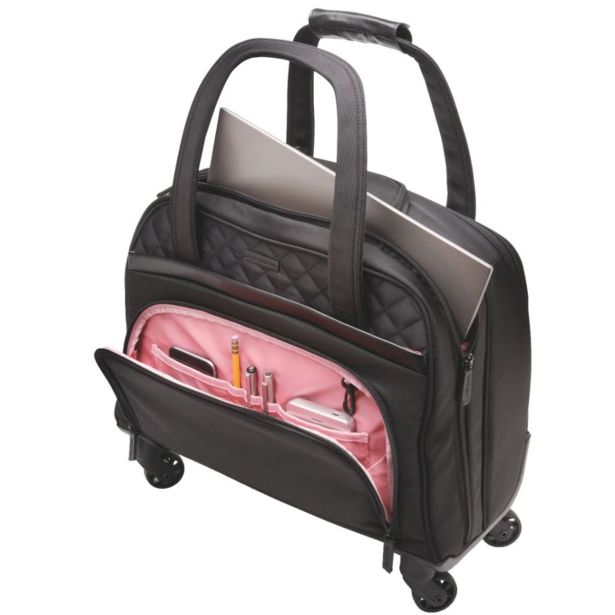 TORBA / NAHRBTNIK KENSINGTON 15.6' S KOLEŠČKI ČRN K60380WW