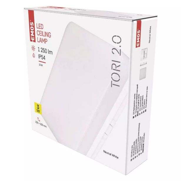 NADGRADNA STROP. SVETILKA EMOS TORI LED 15W NW KVADRATNA