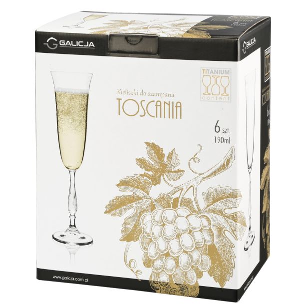 KOZAREC ZA PENINO GALICIJA TOSCANIA, STEKLO, 190ML, 6/1