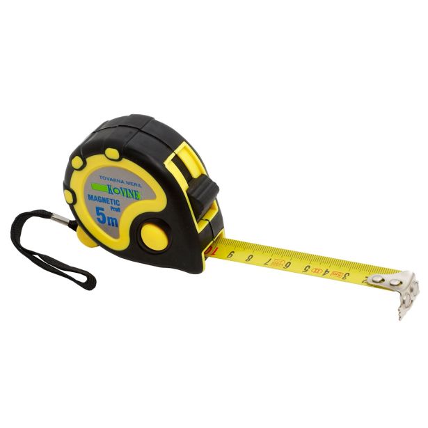 TRAČNI METER Z ZAPONKO TOVARNA MERIL KOVINE 5M X 19MM Z MAGNETOM