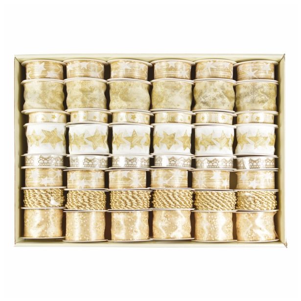 OKRASEK ZA JELKO R+W TRAK ZLATE BARVE SORT. DEKO. 15-40 MM, 2-3.5 M