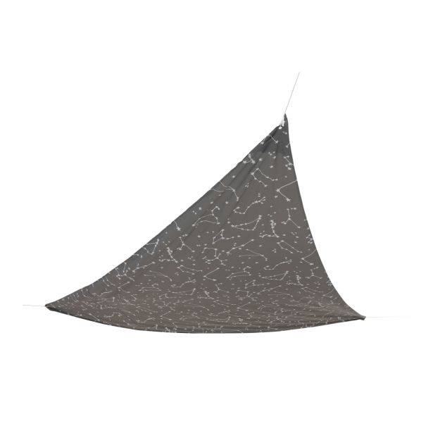 DRUGO SENČILO MQ TRIKOTNO JADRO 300 CM TEMNO SIVO Z ZVEZDICAMI