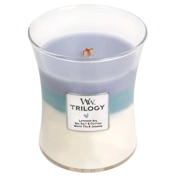 SVEČA V KOZARCU WOODWICK TRILOGY MEDIUM CALING RETREAT