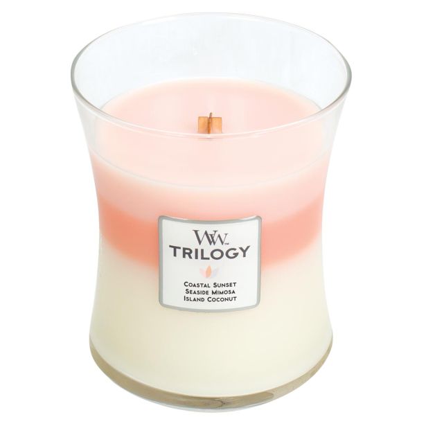 SVEČA V KOZARCU WOODWICK TRILOGY MEDIUM ISLAND GETAWAY