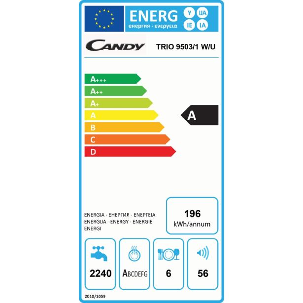 STEKLOKERAMIČNI ŠTEDILNIK CANDY TRIO 9503/1 W/U