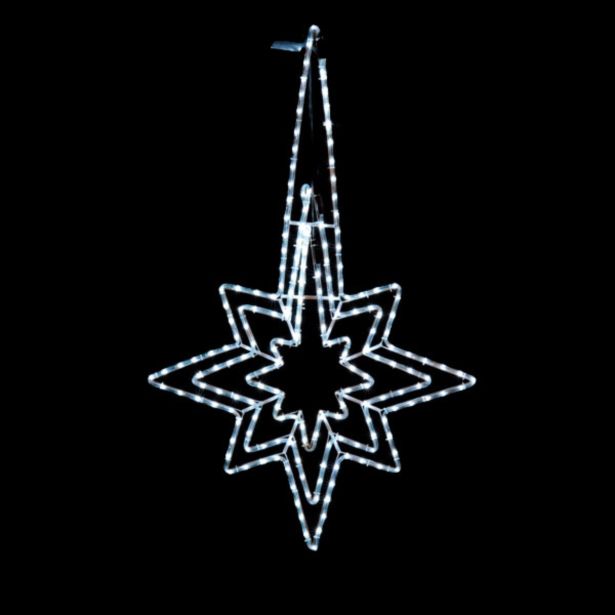 LUČKE MQ TROJNA ZVEZDA LED BELA 80X125CM S PROGRAMATORJEM