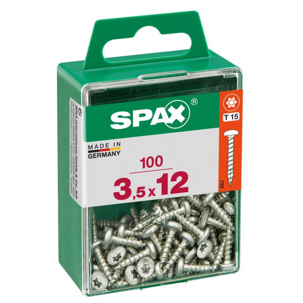 VIJAK CILINDRIČNA GLAVA SPAX TRX 3.5X12 V ZAVITKU 100 KOS