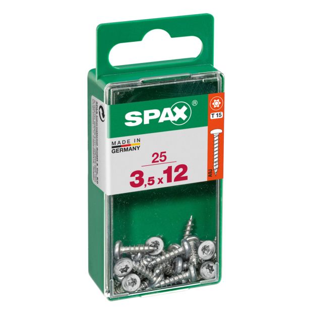 VIJAK CILINDRIČNA GLAVA SPAX TRX 3.5X12 V ZAVITKU 25 KOS