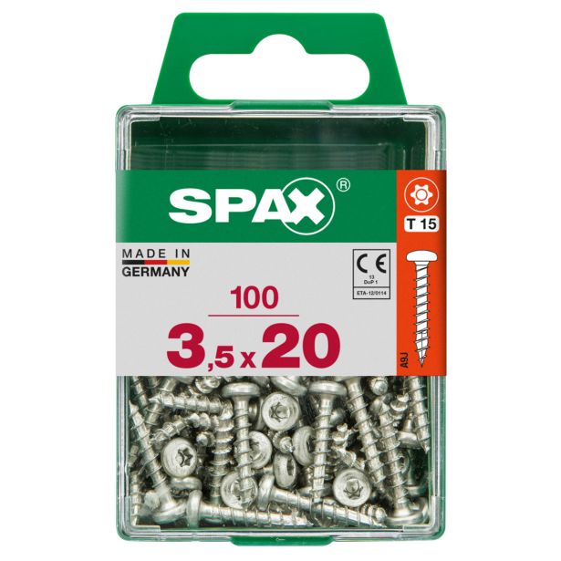 VIJAK CILINDRIČNA GLAVA SPAX TRX 3.5X20 V ZAVITKU 100 KOS