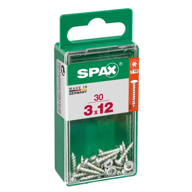 VIJAK CILINDRIČNA GLAVA SPAX TRX 3X12 V ZAVITKU 30 KOS