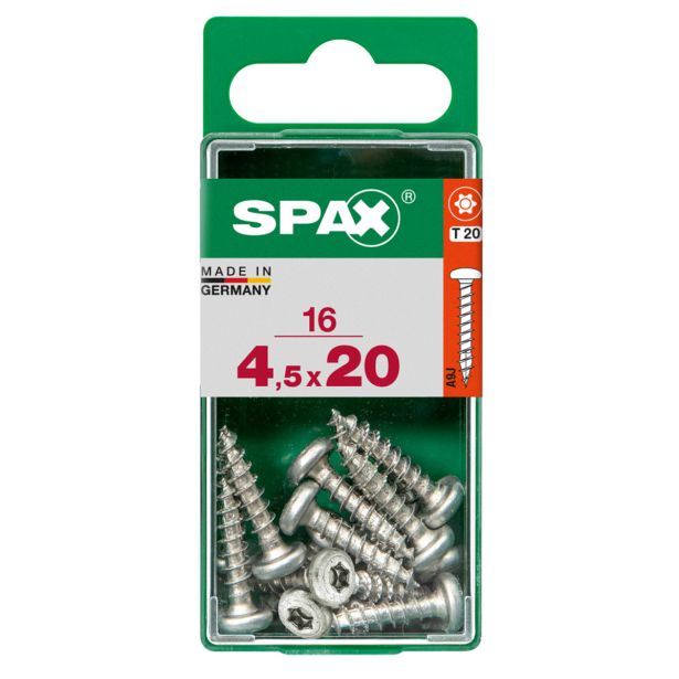 VIJAK CILINDRIČNA GLAVA SPAX TRX 4.5X20 V ZAVITKU 16 KOS