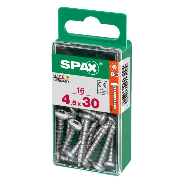 VIJAK CILINDRIČNA GLAVA SPAX TRX 4.5X30 V ZAVITKU 16 KOS