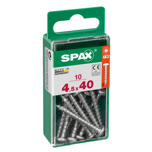 VIJAK CILINDRIČNA GLAVA SPAX TRX 4.5X40 V ZAVITKU 10 KOS