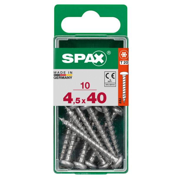 VIJAK CILINDRIČNA GLAVA SPAX TRX 4.5X40 V ZAVITKU 10 KOS