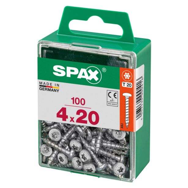 VIJAK CILINDRIČNA GLAVA SPAX TRX 4X20 V ZAVITKU 100 KOS