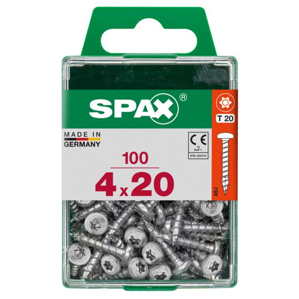 VIJAK CILINDRIČNA GLAVA SPAX TRX 4X20 V ZAVITKU 100 KOS