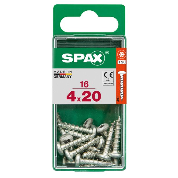 VIJAK CILINDRIČNA GLAVA SPAX TRX 4X20 V ZAVITKU 16 KOS