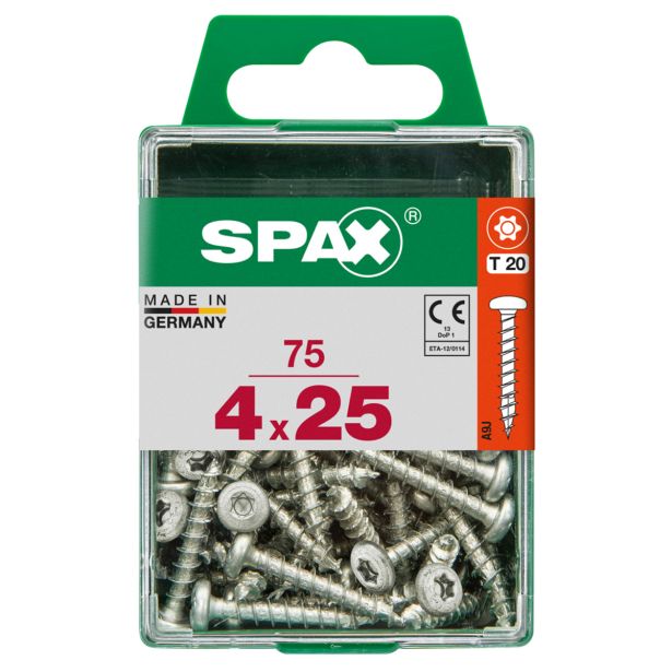 VIJAK CILINDRIČNA GLAVA SPAX TRX 4X25 V ZAVITKU 75 KOS